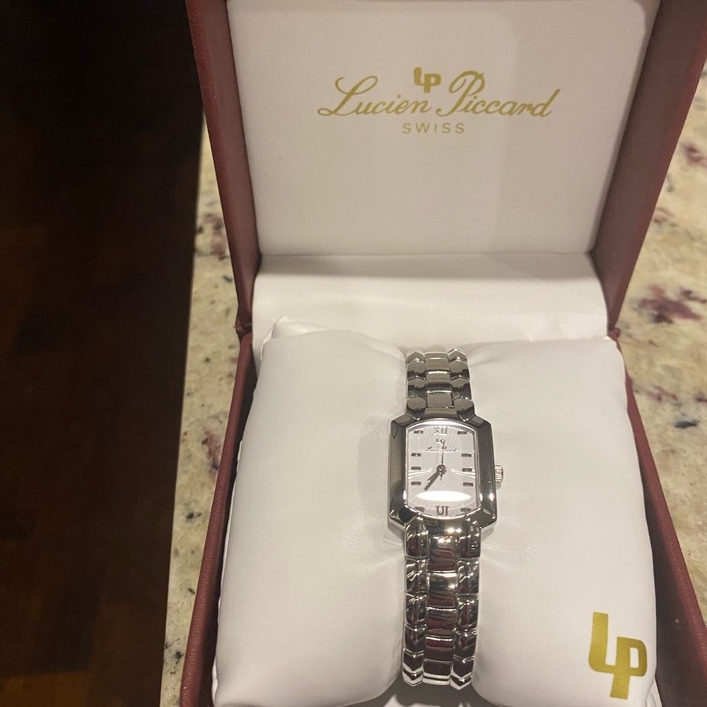 Lucien Piccard Silver Watch Sapphire Crystal 26311wh NIB